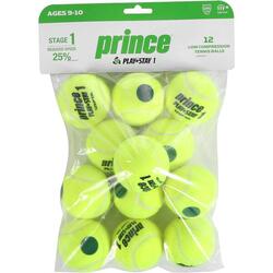 Sachet 12 balles de tennis Prince Play & Stay - stage 1