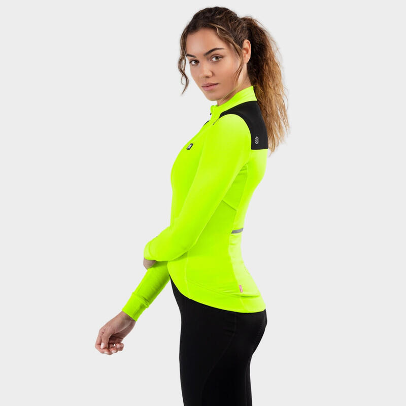 Maillot vélo thermique femme Cyclisme M4 Pavé Jaune Brillant