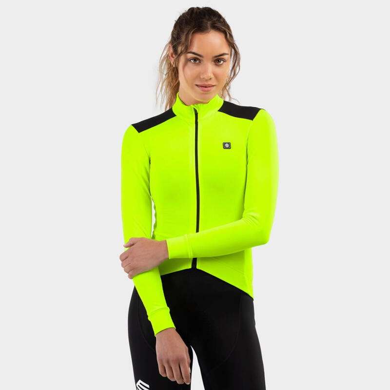 Camisola térmica de ciclismo para mulher M4 Pavé SIROKO Amarelo Néon
