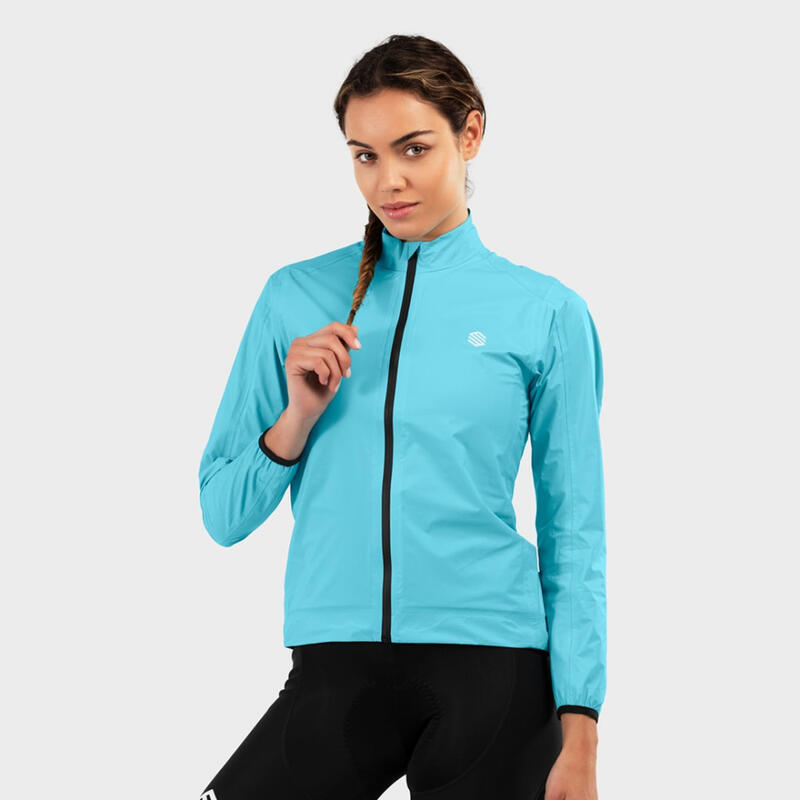 Veste de pluie vélo femme Cyclisme J2 Blockhaus Cyan