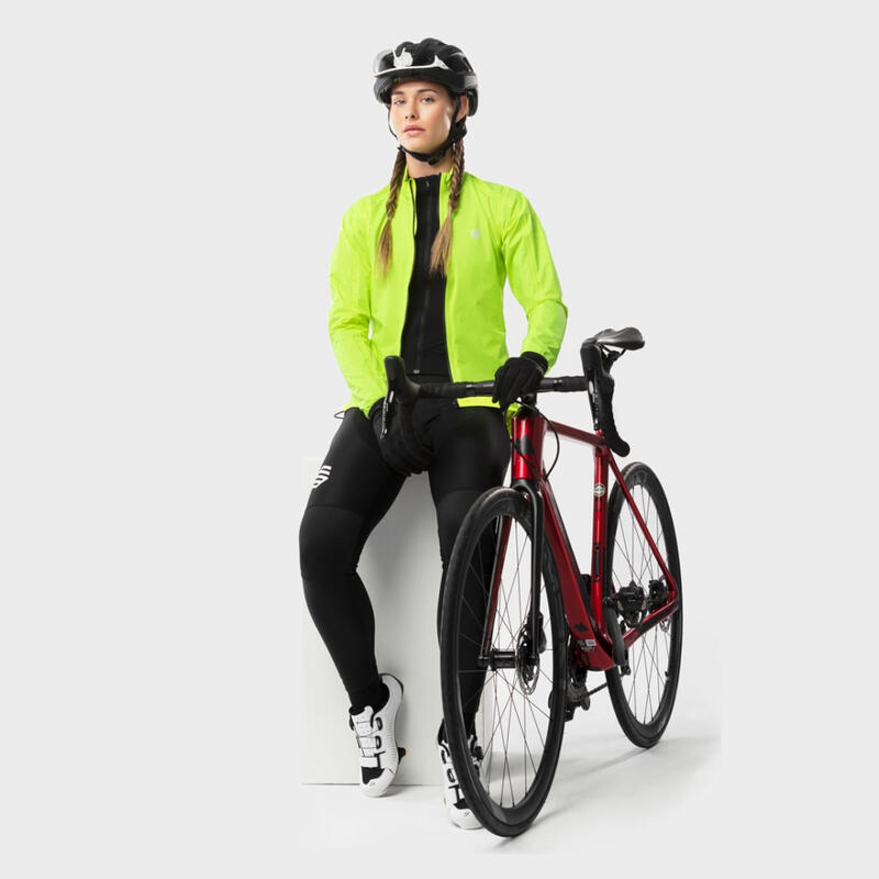 Veste de pluie vélo femme Cyclisme J2 Turini Jaune Brillant