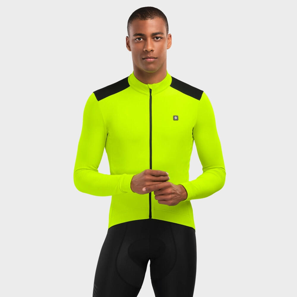 Maillot Vélo Thermique Homme Cyclisme M4 Atlantis Jaune Brillant