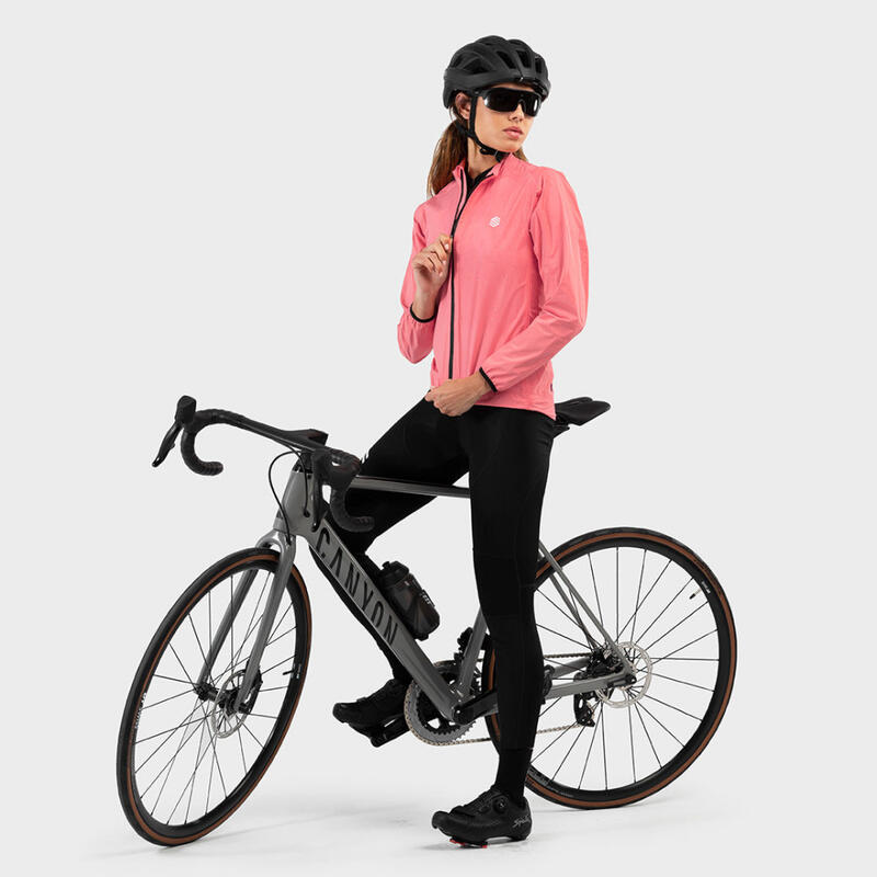 Veste de pluie vélo femme Cyclisme J2 Fauniera Corail