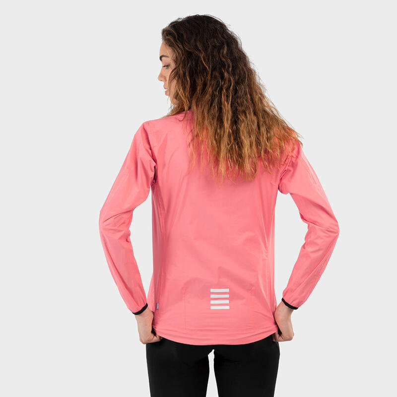 Veste de pluie vélo femme Cyclisme J2 Fauniera Corail