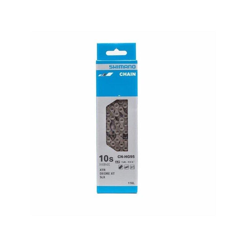 Shimano HG95 Bicycle Chain 10V XT / SAINT, 116 liens, argent