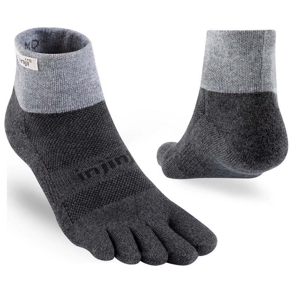 INJINJI Trail Midweight Mini-crew meias Coolmax cinzentas