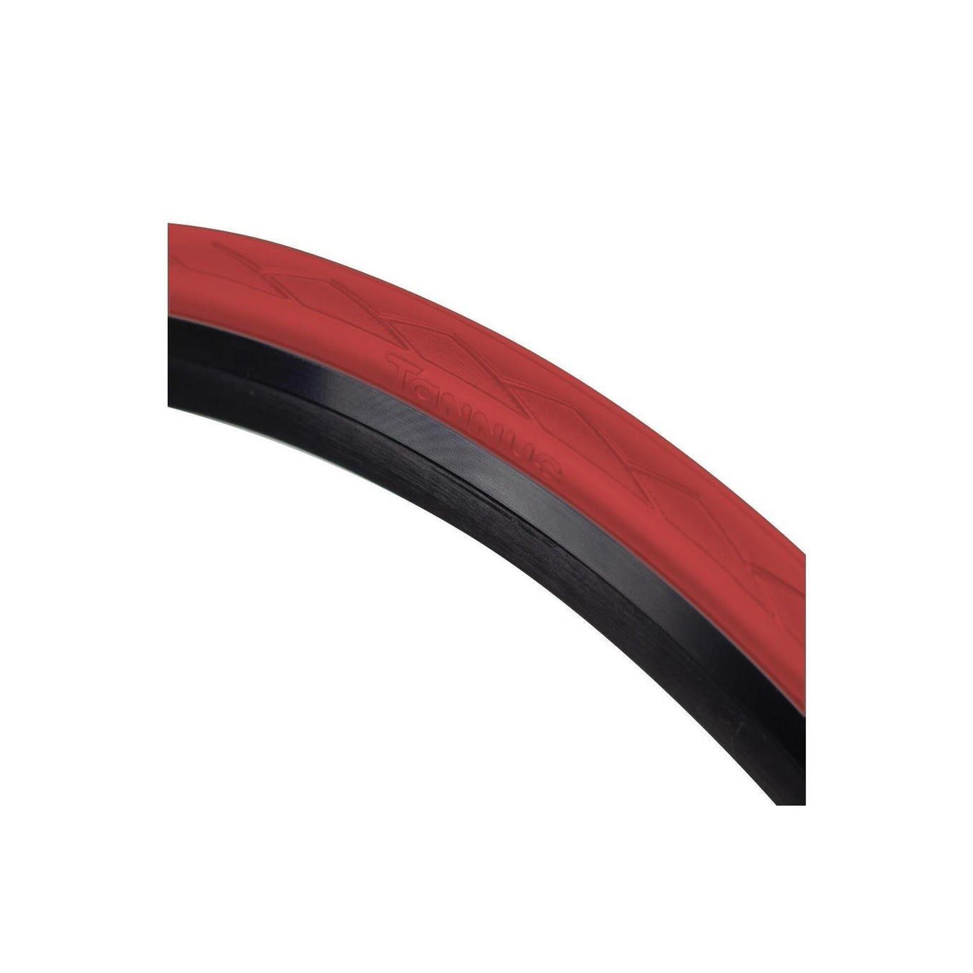 Pneu duro semi slick 700 * 28c (28-622) ciclismo vermelho tannus airless tire