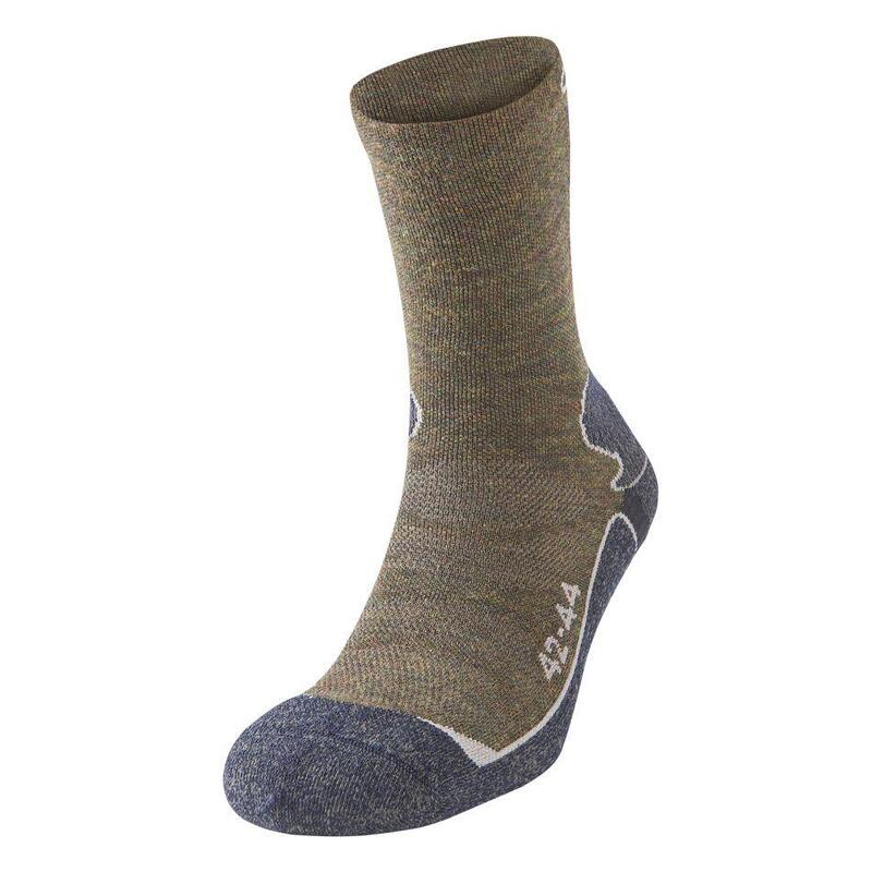 Par de calcetines Bergara de lana y seda para cazar 45/47 verde y gris