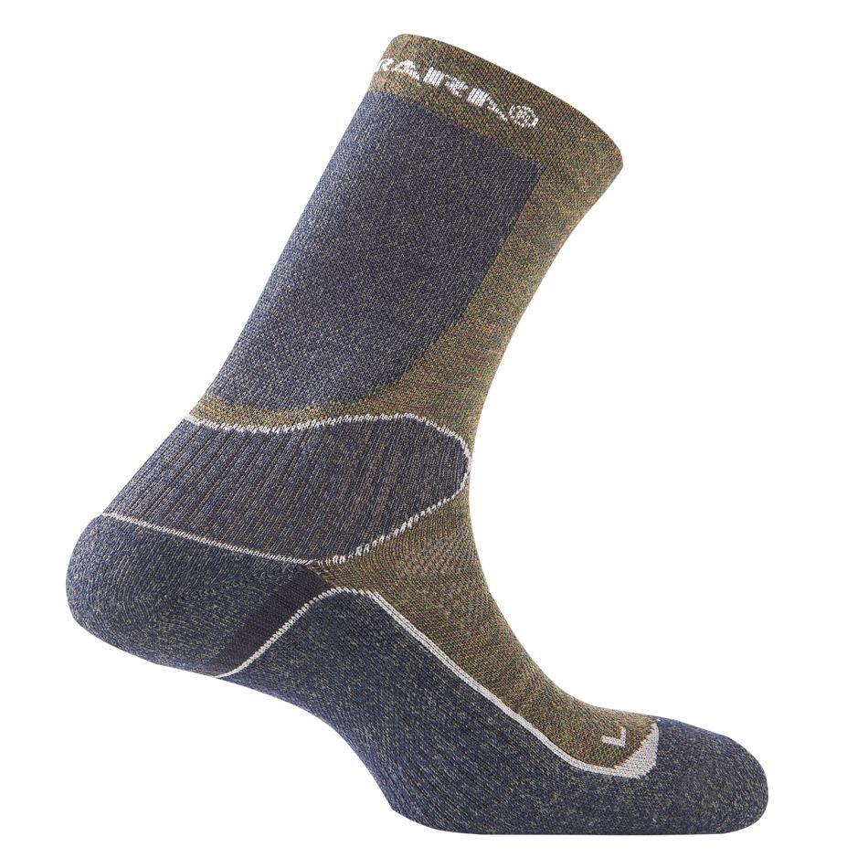 Par de calcetines  Bergara de lana y seda para cazar 39/41 verde y gris 3/4