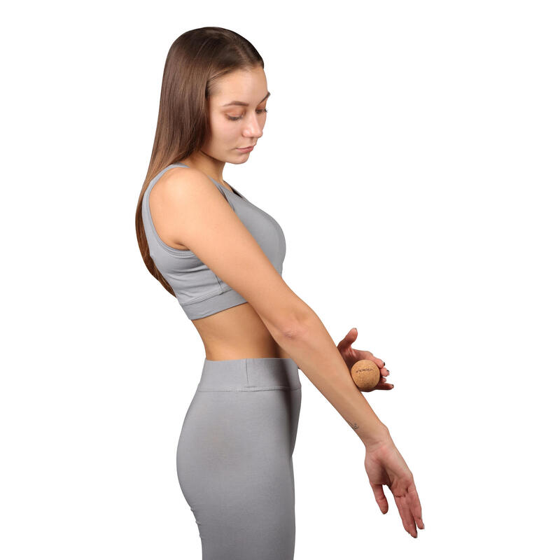 Balle de Massage Liège pour Yoga INDIGO 5 cm Marron