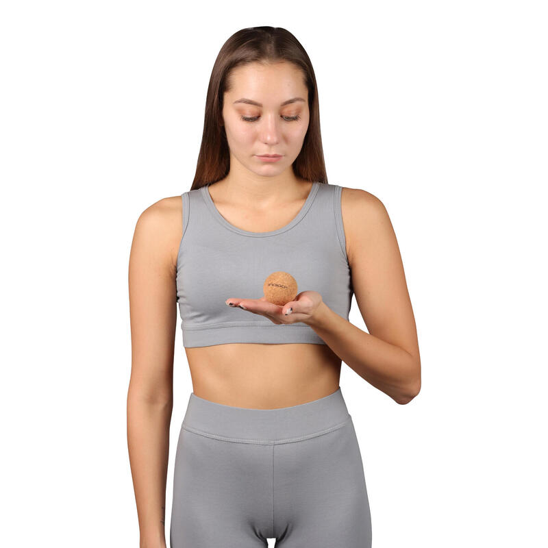 Balle de Massage Liège pour Yoga INDIGO 5 cm Marron