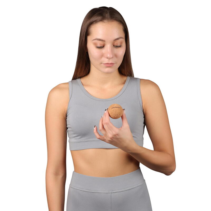 Balle de Massage Liège pour Yoga INDIGO 5 cm Marron