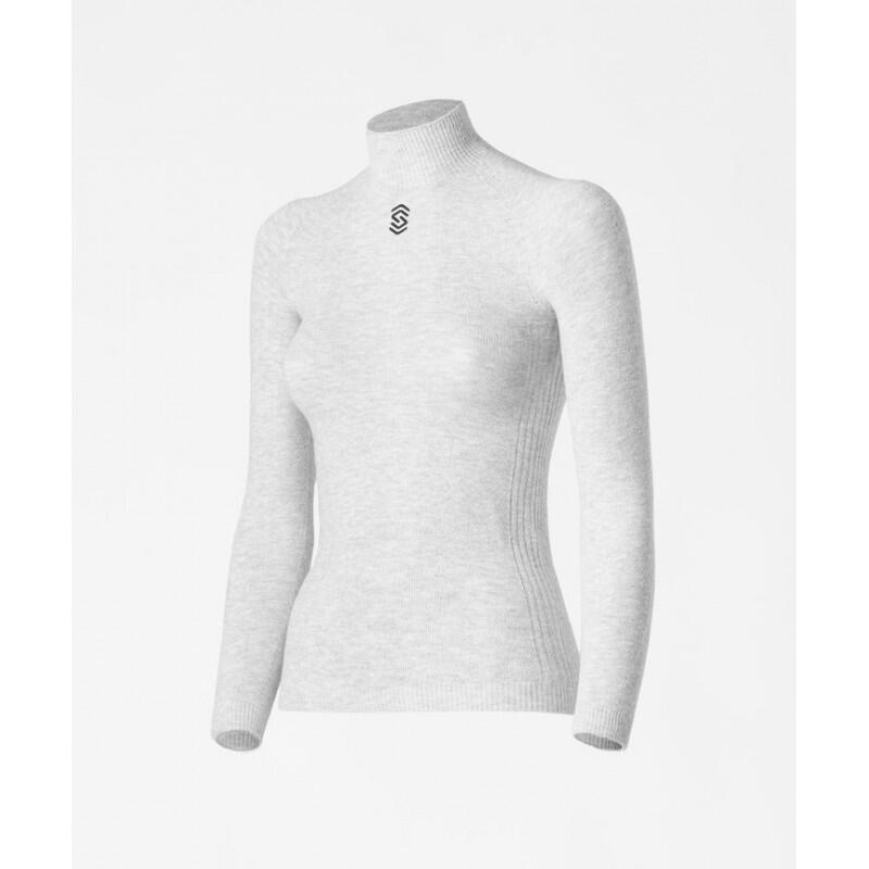 Camiseta térmica larga cuello alto Silverskin Unise BLANCA "X-WARM"