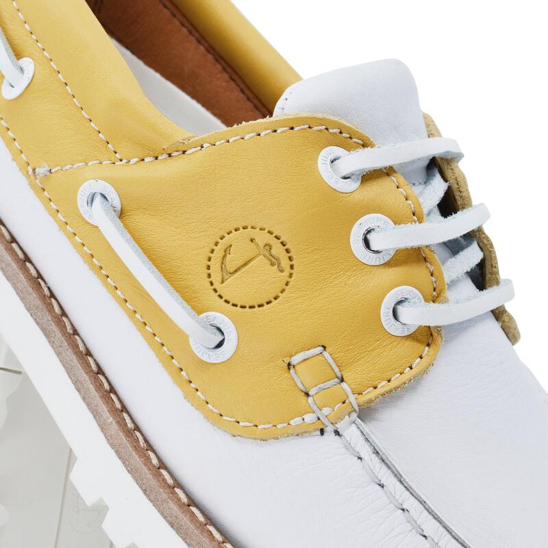 Sapatos de Vela Quirimbas Mulher Branco e Amarelo Pele