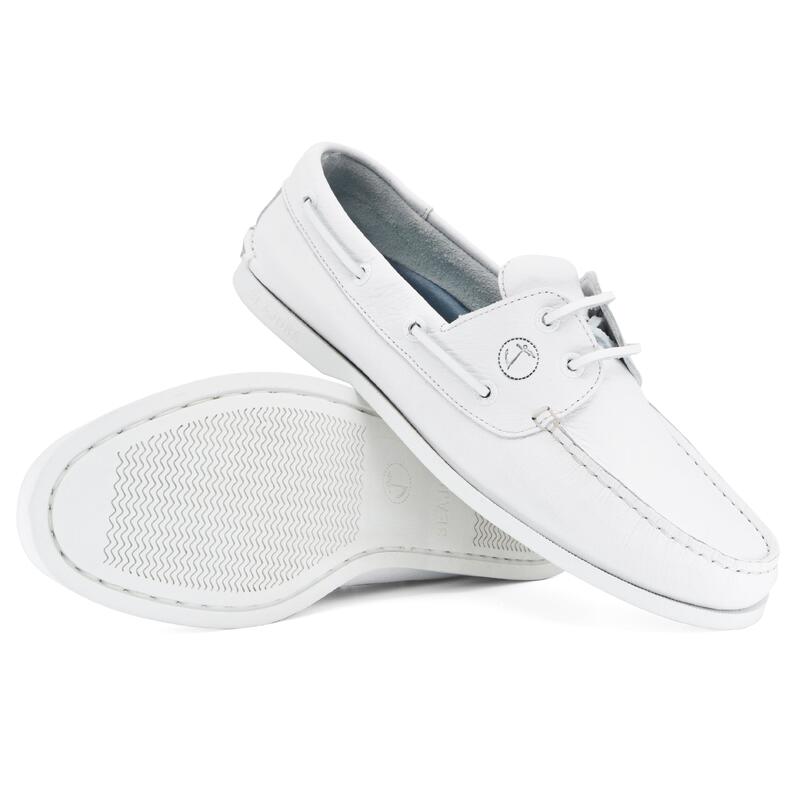 Zapatos Náuticos Seajure Knude Hombre Blancos Cuero