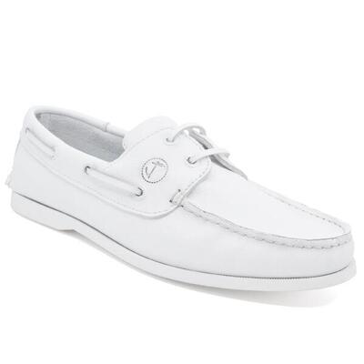 Bootschoenen knude heren wit leer