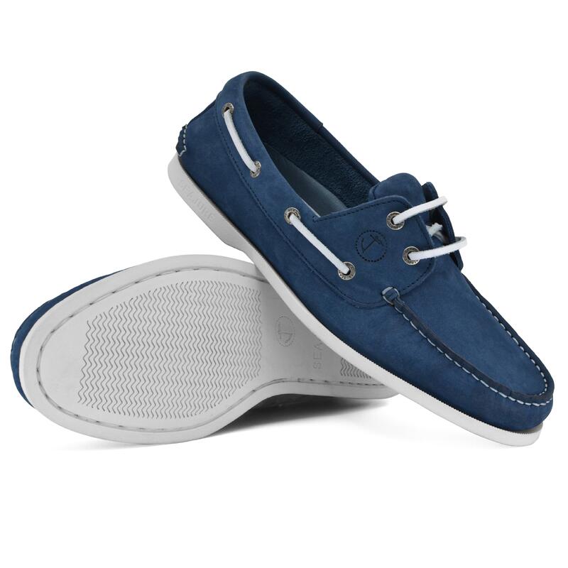 Zapatos Náuticos Seajure Hombre Azul Cuero Nobuck