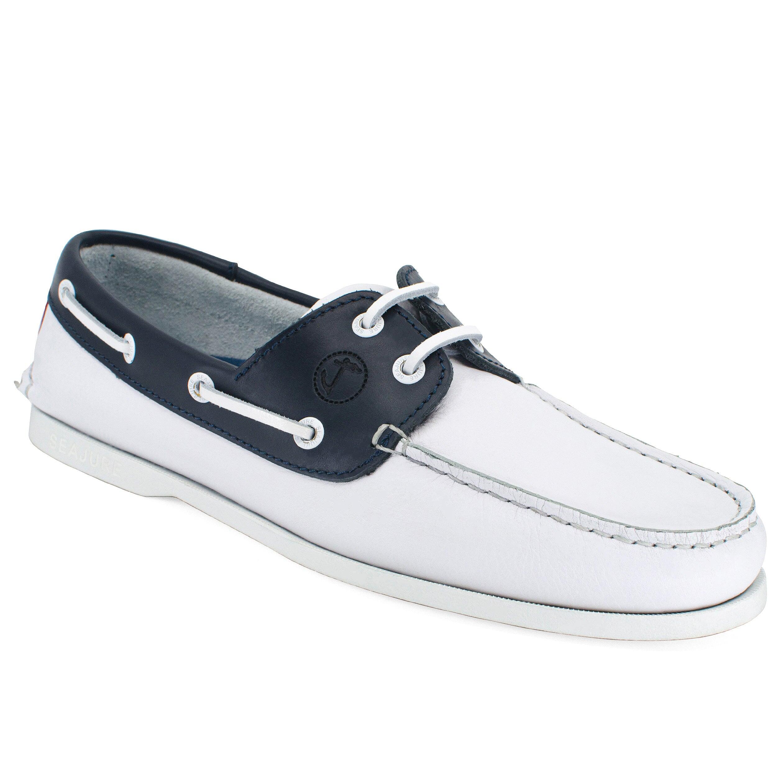 SEAJURE Bootschoenen Heren Wit marineblauw en rood Leer Decathlon
