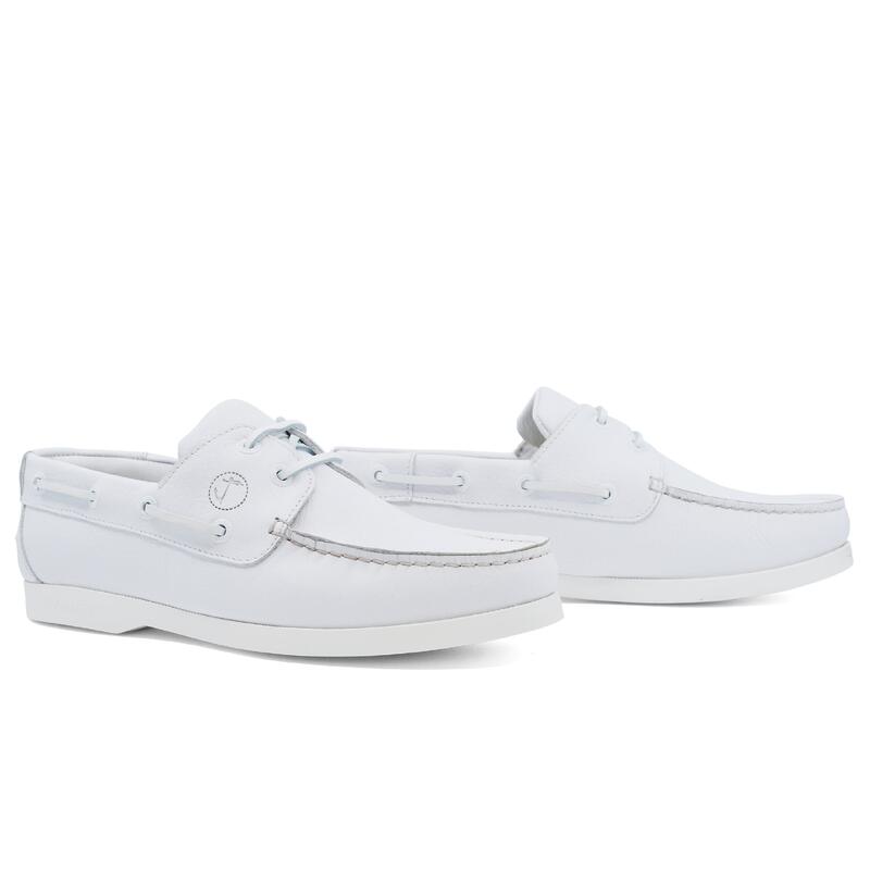 Chaussures Bateau Shoal Femme Blanc Cuir