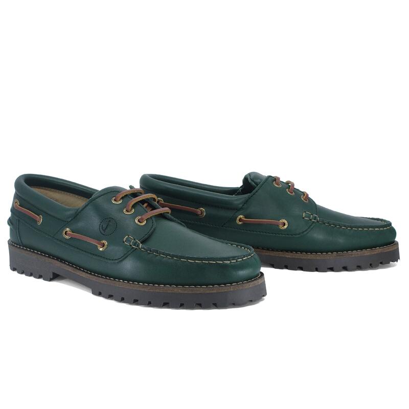 Chaussures Bateau Keem Homme Vert Cuir