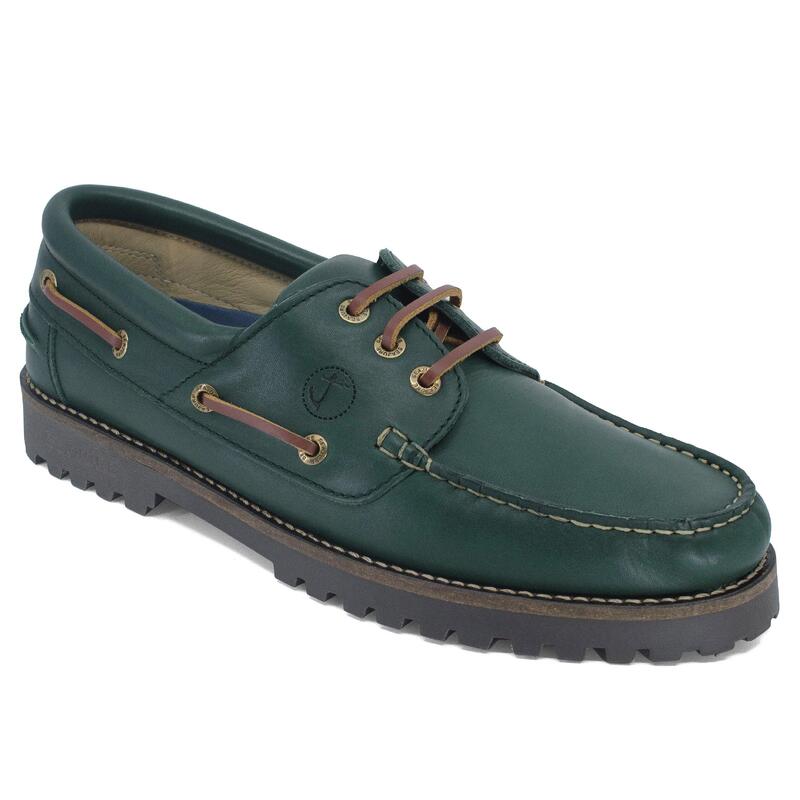 Chaussures Bateau Keem Homme Vert Cuir