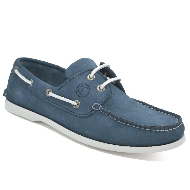 Zapatos Nauticos Hombre Ringo Bilgax Cuero Cosidos Azul