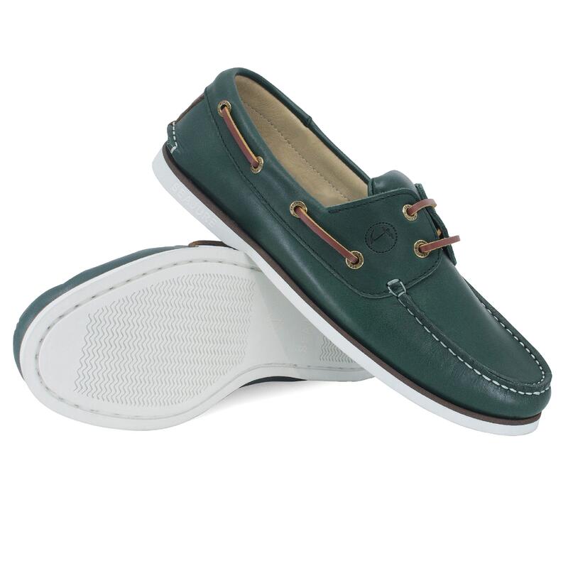 Chaussures Bateau Fakarava Homme Vert Cuir