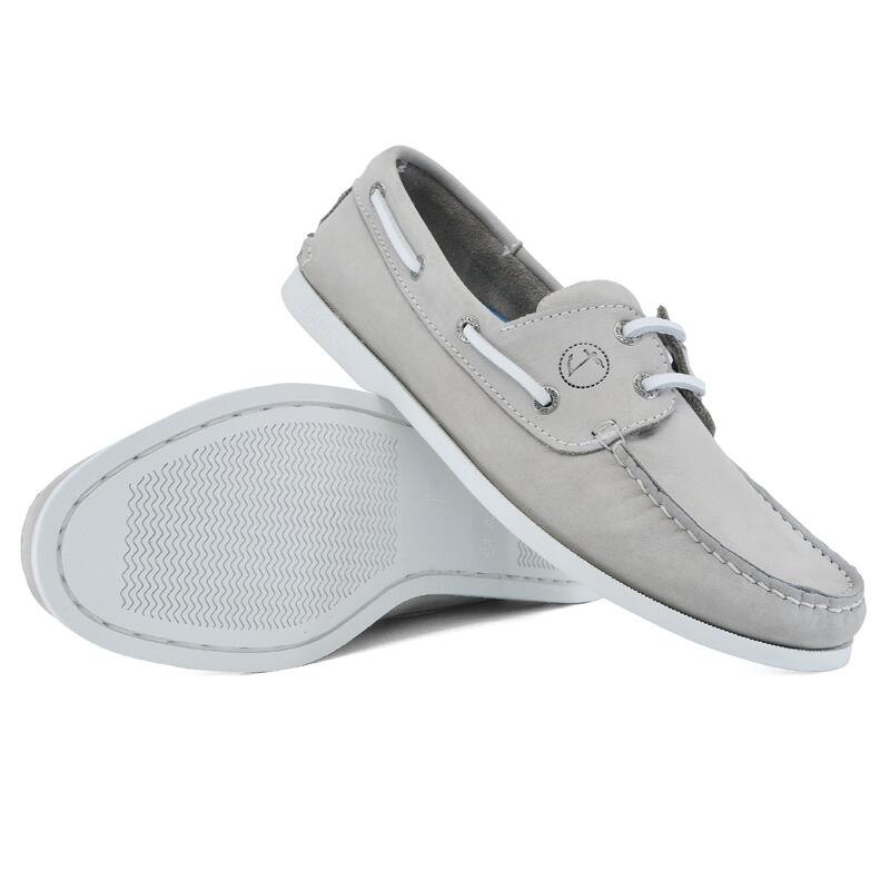 Zapatos Náuticos Seajure Hombre Gris Cuero Nobuck