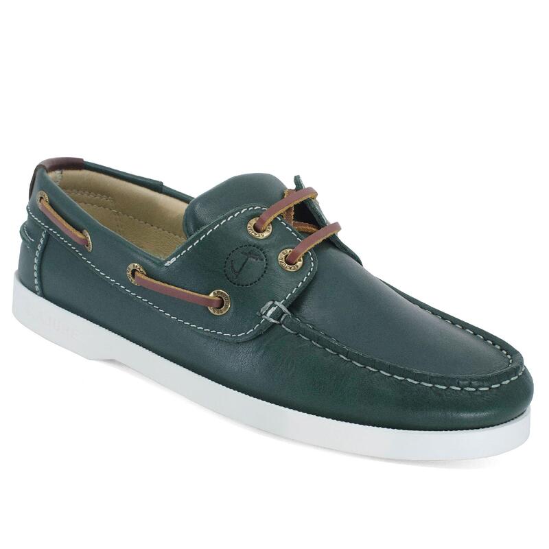 Chaussures Bateau Matira Femme Vert Cuir