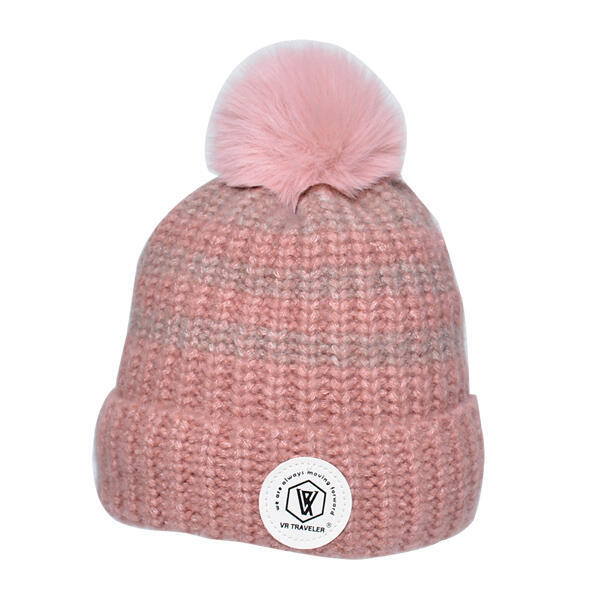 T922105 毛線帽 - 粉色