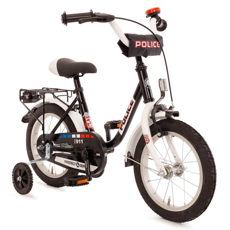 Bachtenkirch Police, kinderfiets, 16 inch, wit en zwart