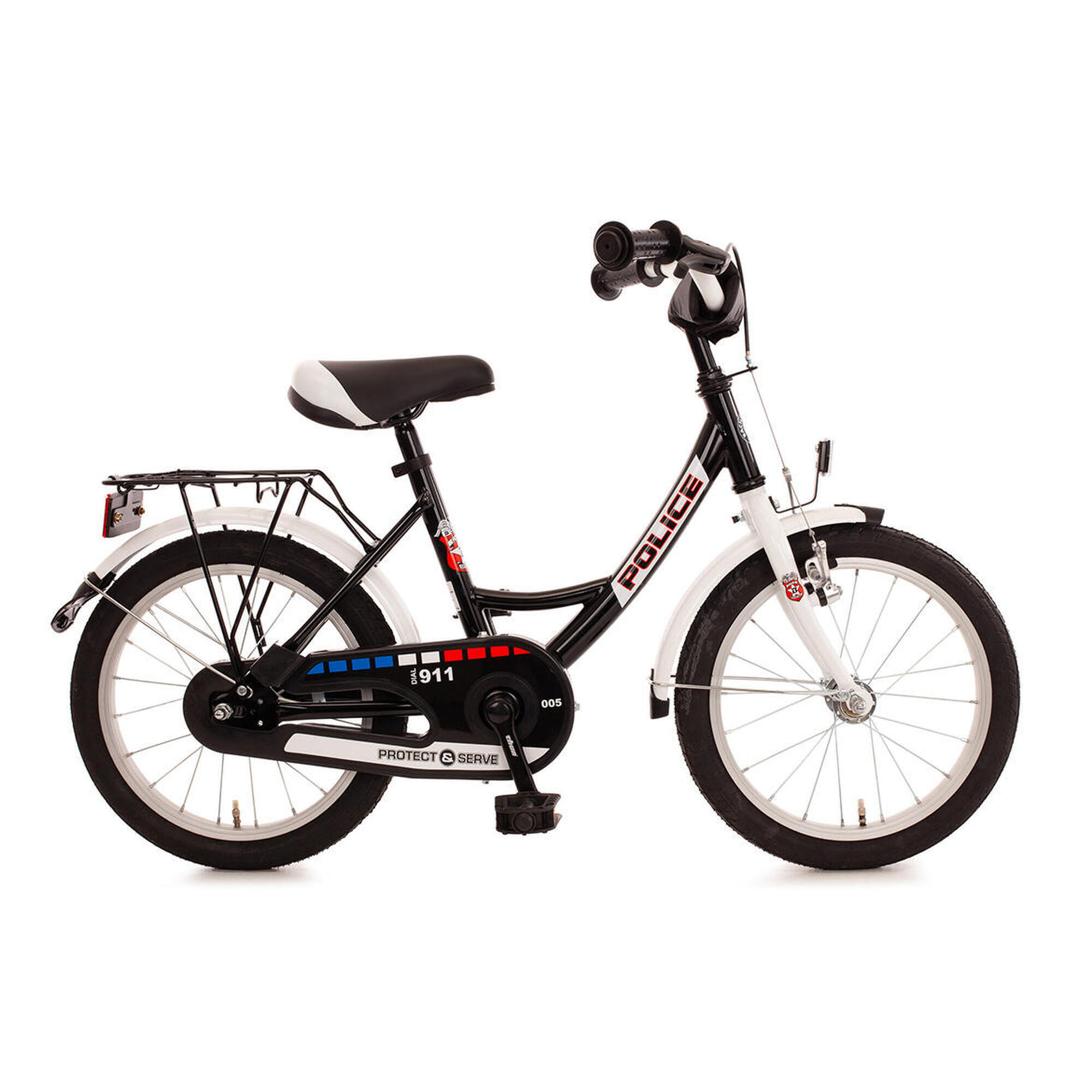 BACHTENKIRCH Bachtenkirch Kinderfahrrad Police, 16 Zoll, weiß und schwarz
