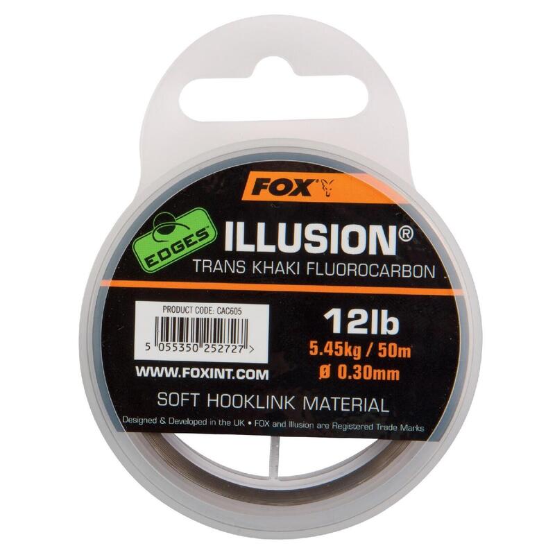 Fox Illusion Soft Hooklink Trans Khaki 12 lb/0.30mm 50m