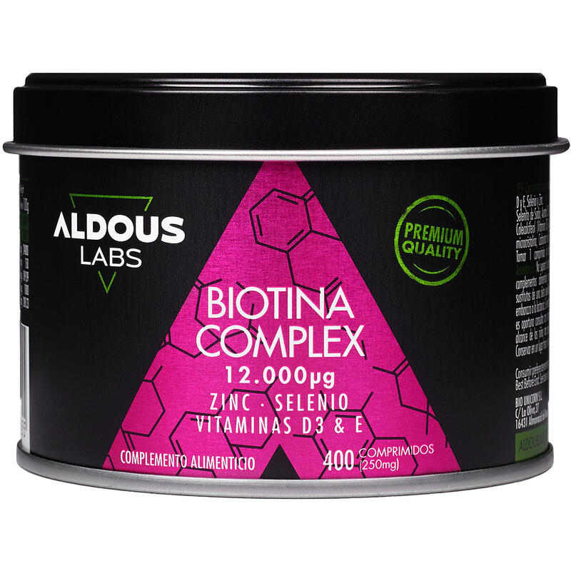 Biotina Con Zinc selenio vitamina d3 y 12000 mcg 400 comprimidos de 250 mg