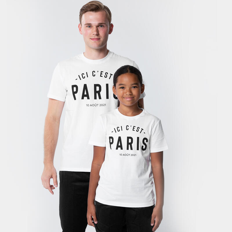 T-shirt Blanc Messi PSG Ici C'est Paris