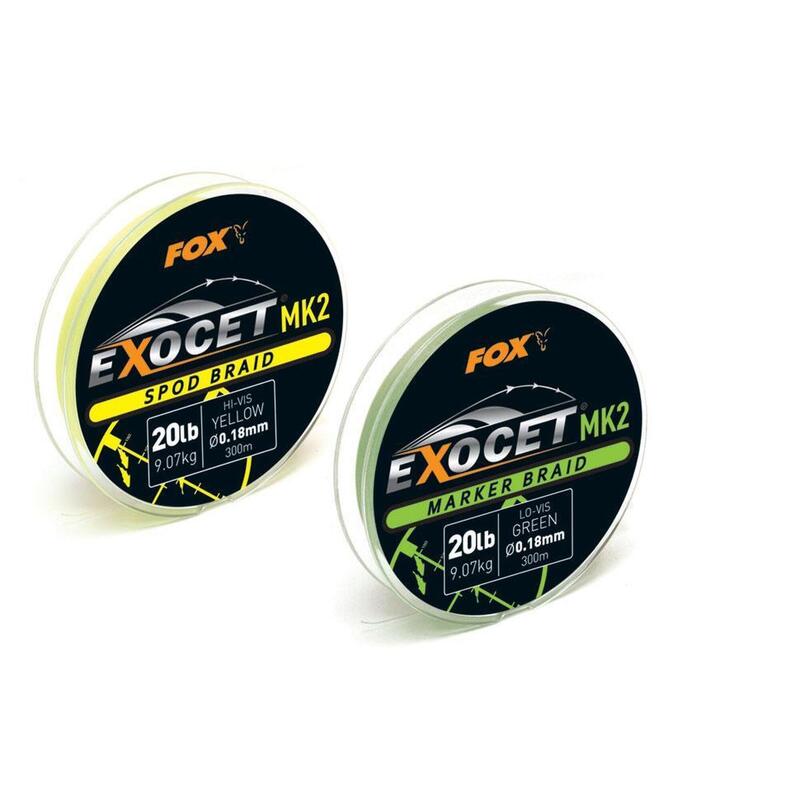 Fox Exocet Mk2 Marker Braid Green 0.18mm 20Lb 300m