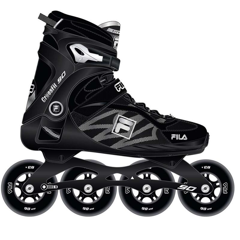 Fila Crosstraining 90 skates zwart met semi soft boots en 90mm wielen