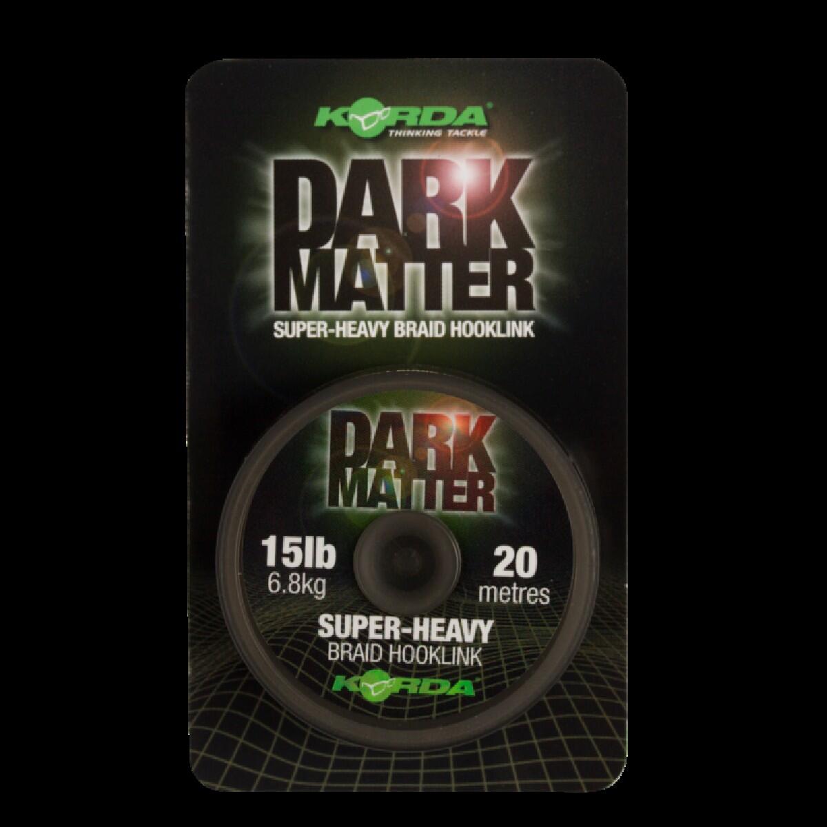 FIR TEXTIL KORDA DARK MATTER SUPER HEAVY BRAID HOOKLINK, 20LB/20M