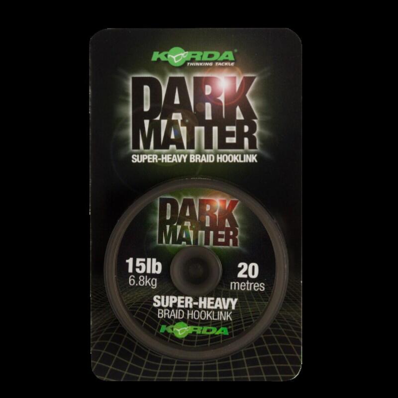 FIR TEXTIL KORDA DARK MATTER SUPER HEAVY BRAID HOOKLINK, 15LB/20M