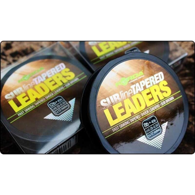 Korda Subline Tapered Leader Brown 5x12m 0.28 mm  0.50 mm