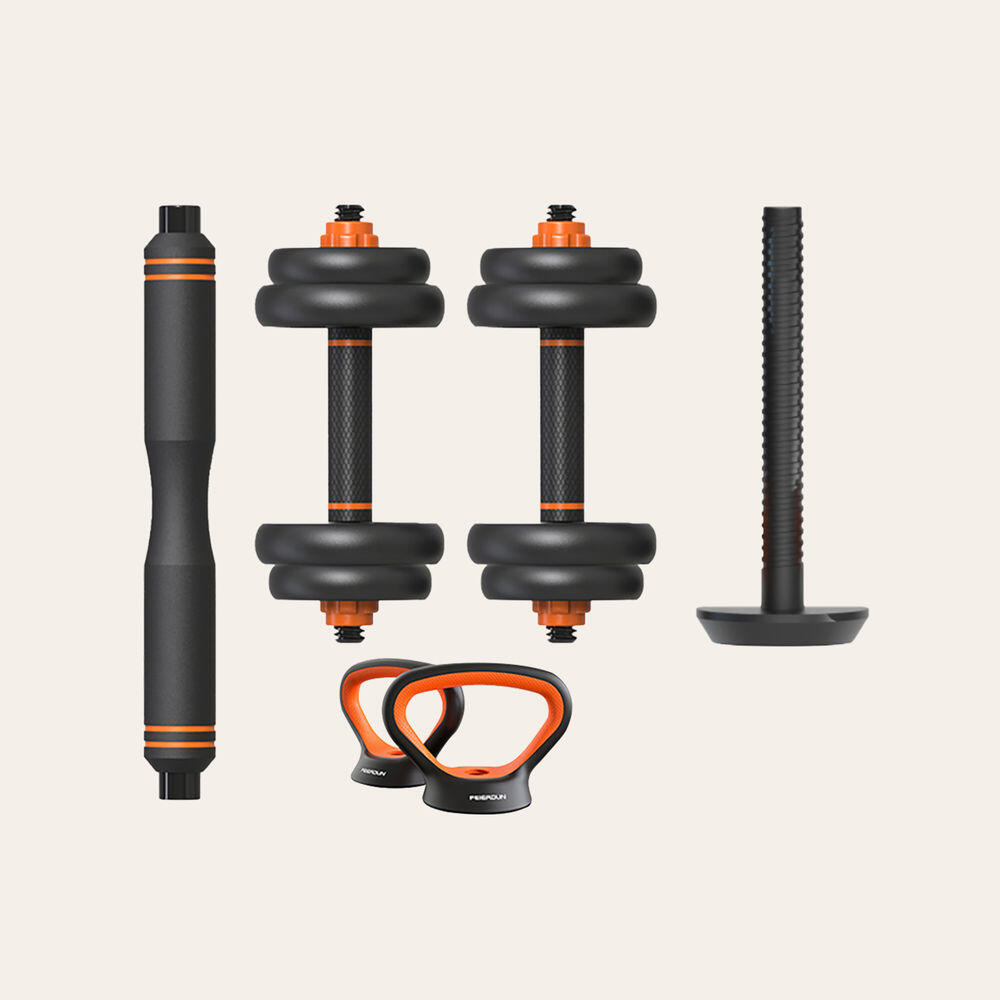 Xiaomi - Kit Haltère + Barre + Kettlebell Xiaomi Fed 10 Kg - Kit Haltères - Multicolore|noir|orange - 10 Kg - Decathlon