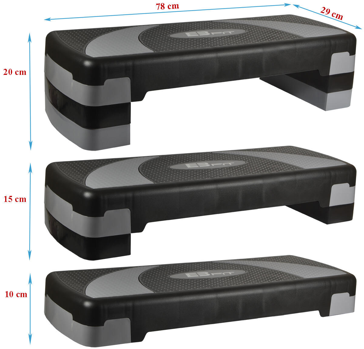 Step trzystopniowy Eb Fit 78x29 cm regulowana wysokość 2/7