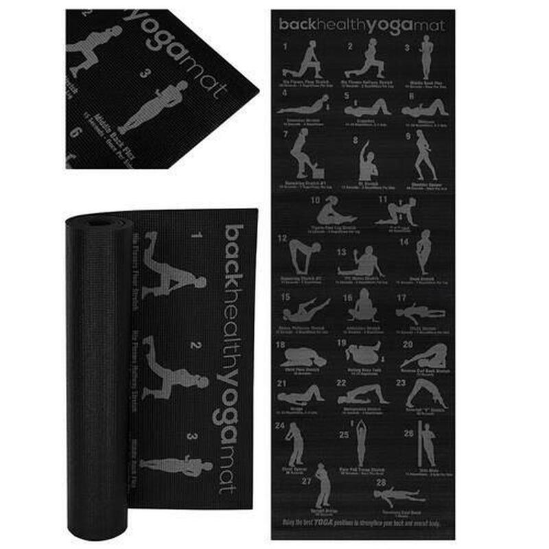 Saltea fitness, model plan exercitii, PVC, negru, 173x61x0.6 cm, Isotrade
