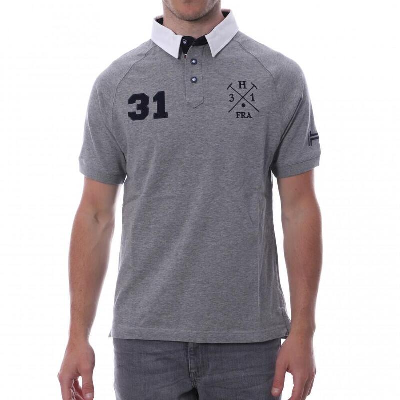 POLO gris Homme HUNGARIA Sport Style Rugby