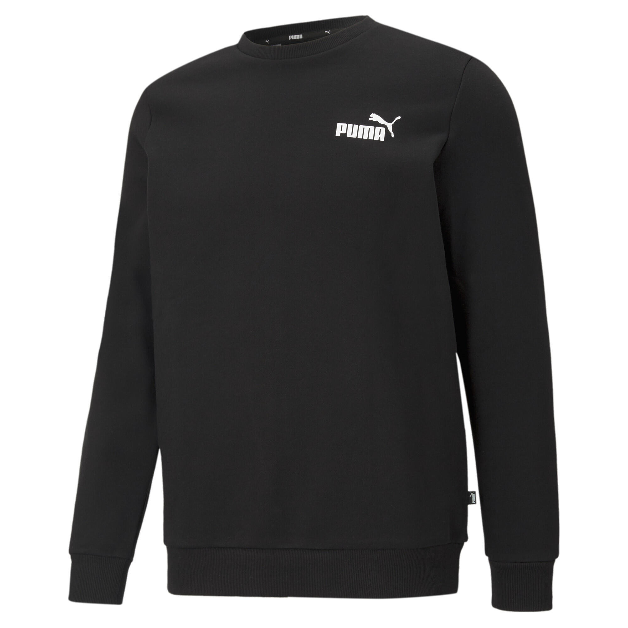 PUMA Mens Essentials Small Logo Crew Neck Sweatshirt - Black 1/5