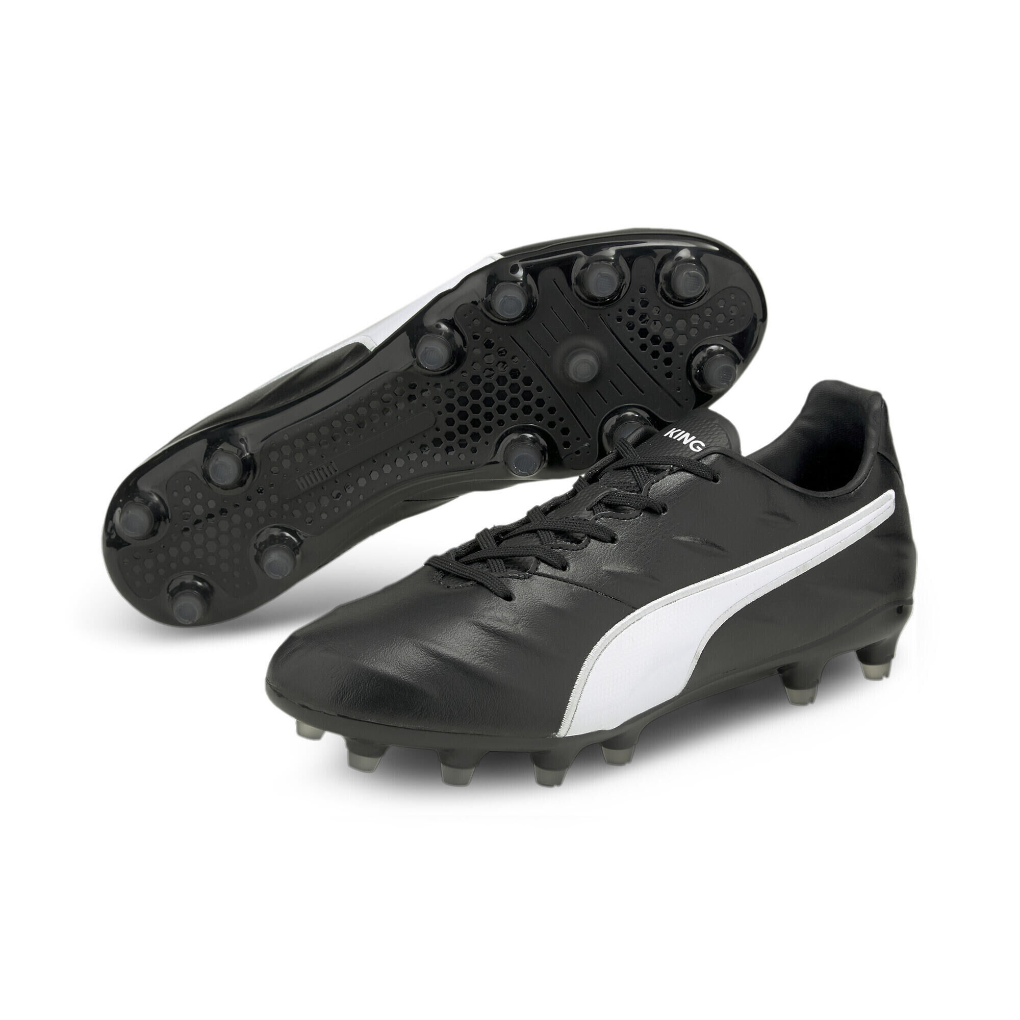 PUMA PUMA Unisex King Pro 21 FG Football Boots Soccer Shoes - Black-White