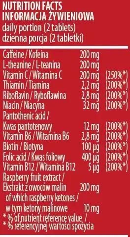 Kofeina z teaniną oraz kompletem witamin Energy Tabs Activlab 2/2