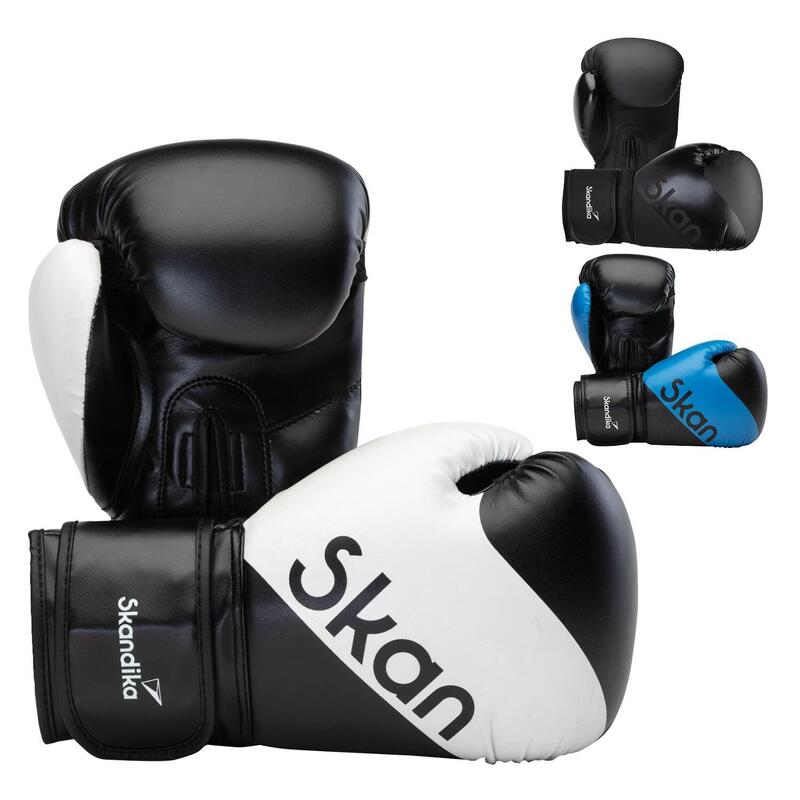 Guantoni da boxe  - Fitness - bianco - robusti per uomo e donna - pollici cuciti