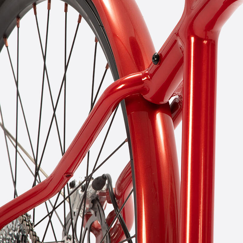 VÉLO DE VILLE ULTRA LÉGER - 10 VITESSES CADRE DESIGN ROUGE