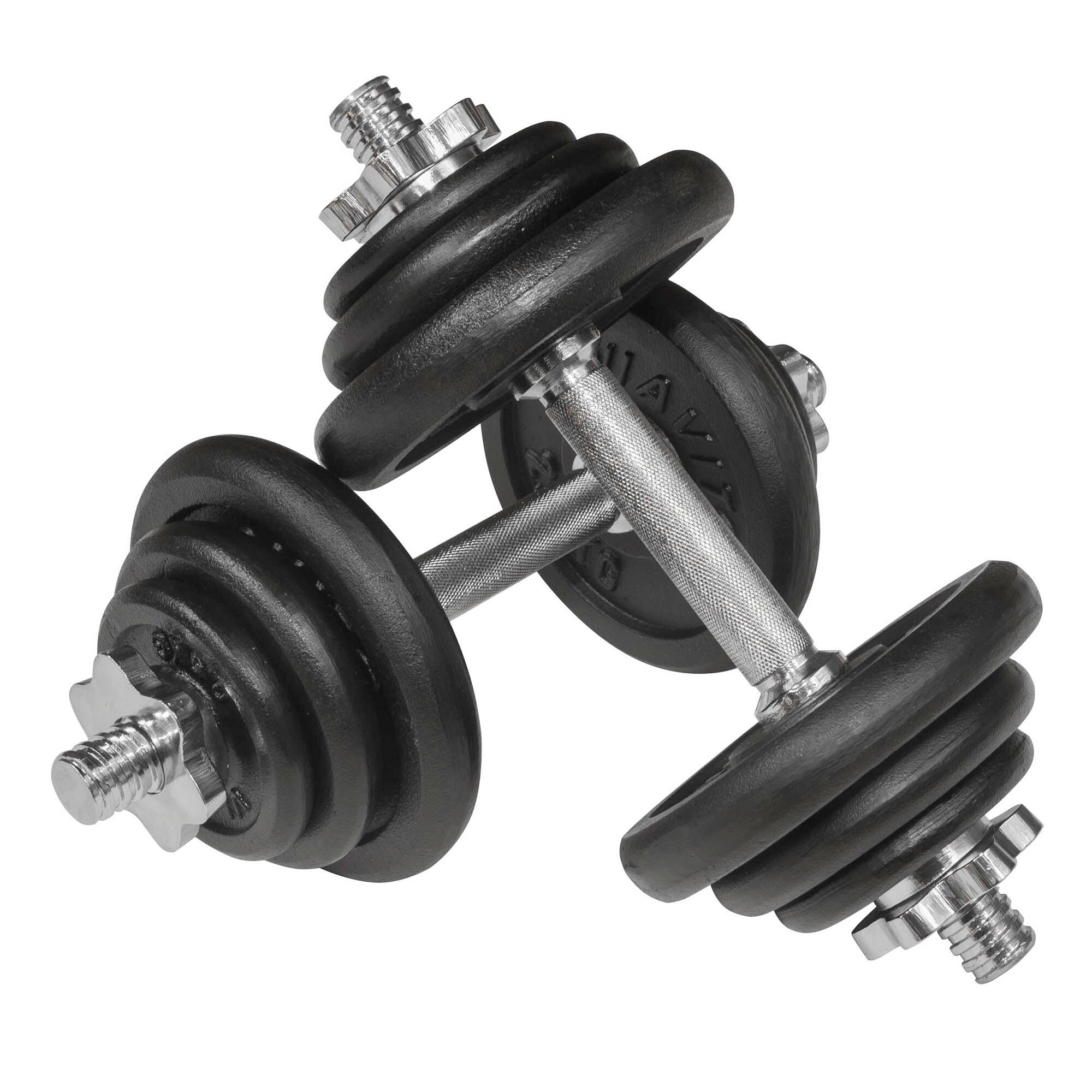 Viavito 20kg Black Cast Iron Dumbbell Set 1/3